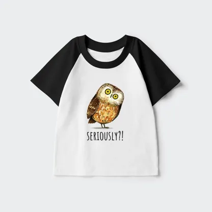 Tokyo-Tiger Seriously Confused Owl Meme Art Kids Raglan T-shirt