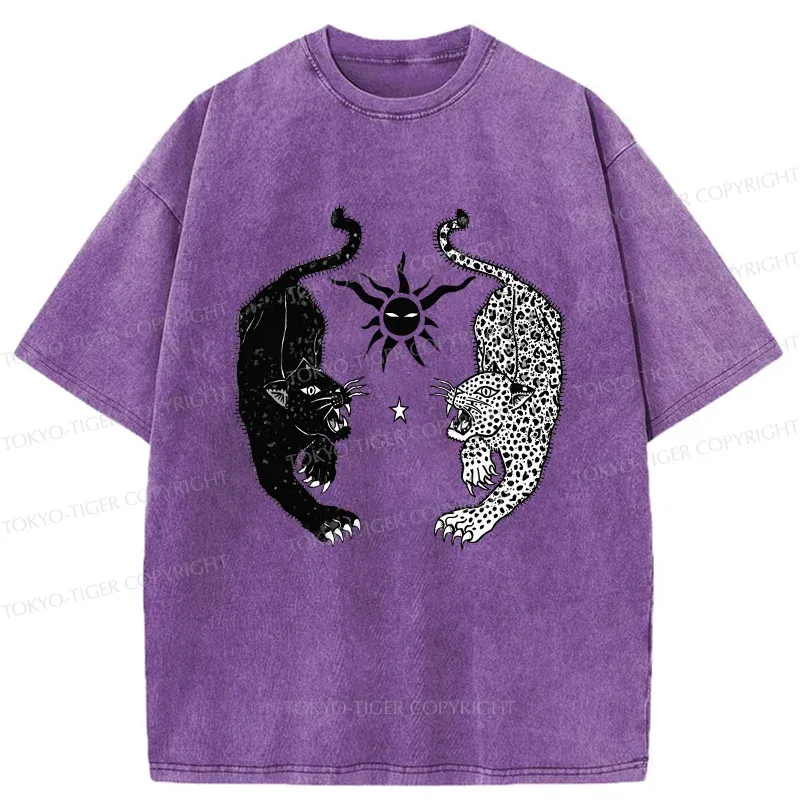 Tokyo-Tiger Retro Tigers Funny Washed T-Shirt