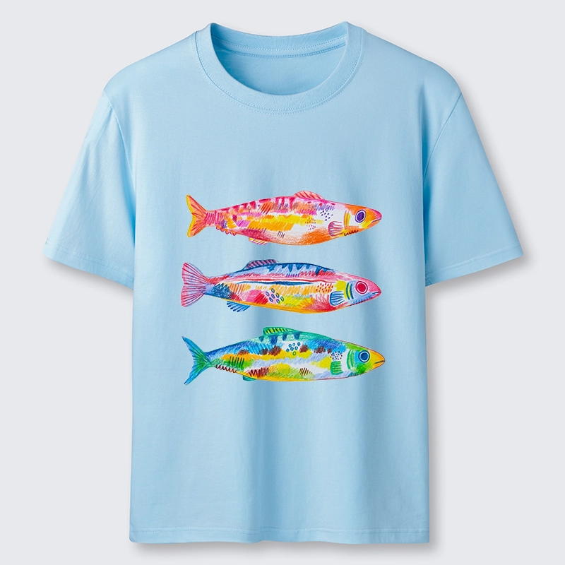 Tokyo-Tiger Colorful Hand Drawn Fish Classic T-Shirt