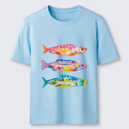 Tokyo-Tiger Colorful Hand Drawn Fish Classic T-Shirt