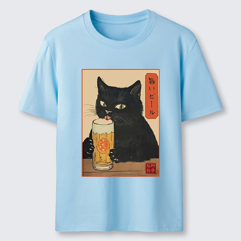Tokyo-Tiger Cat Holding A Glass Of Beer Classic T-Shirt