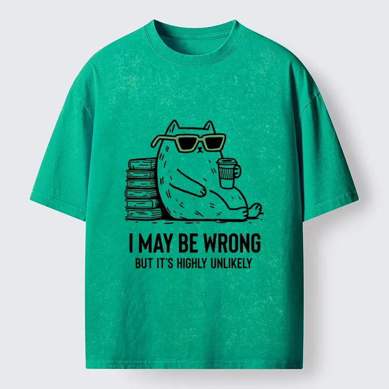 Tokyo-Tiger Cool Cat Coffee Book Funny Meme Washed T-Shirt