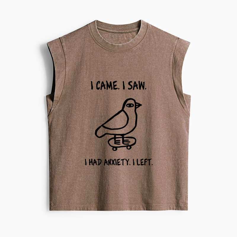 Tokyo-Tiger Funny Meme Bird Just Needs A Break Women's Washed Tank Tops
