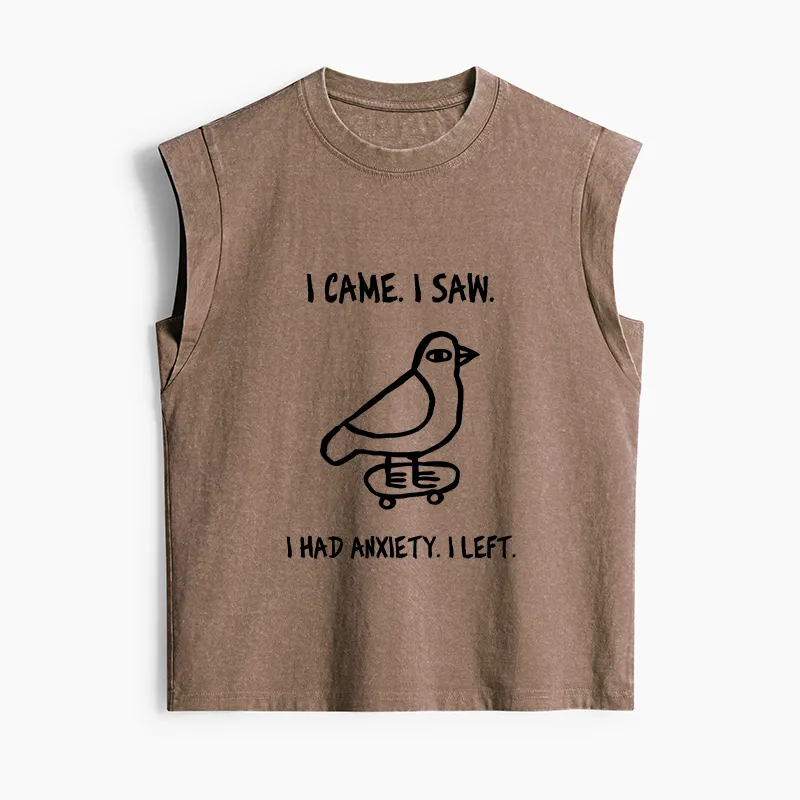Tokyo-Tiger Funny Meme Bird Just Needs A Break Women's Washed Tank Tops