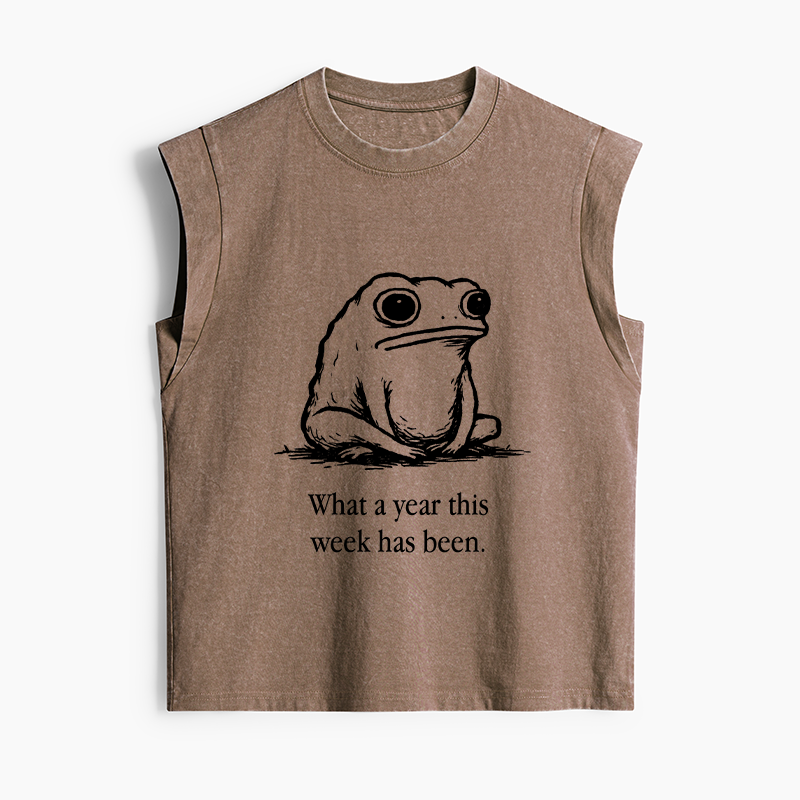 Tokyo-Tiger This Week Feels Like A Whole Year Women's Washed Tank Tops