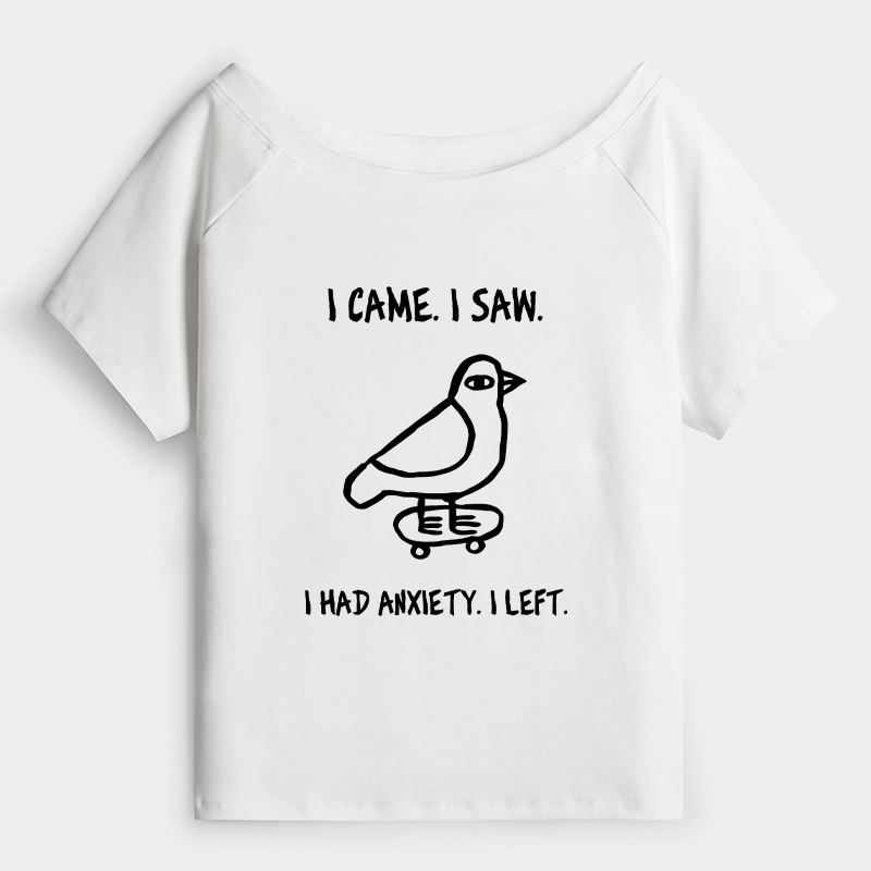 Tokyo-Tiger Funny Meme Bird Just Needs A Break Off Shoulder T-Shirt