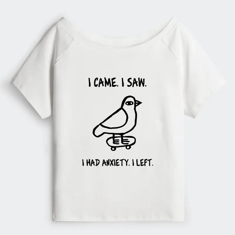 Tokyo-Tiger Funny Meme Bird Just Needs A Break Off Shoulder T-Shirt