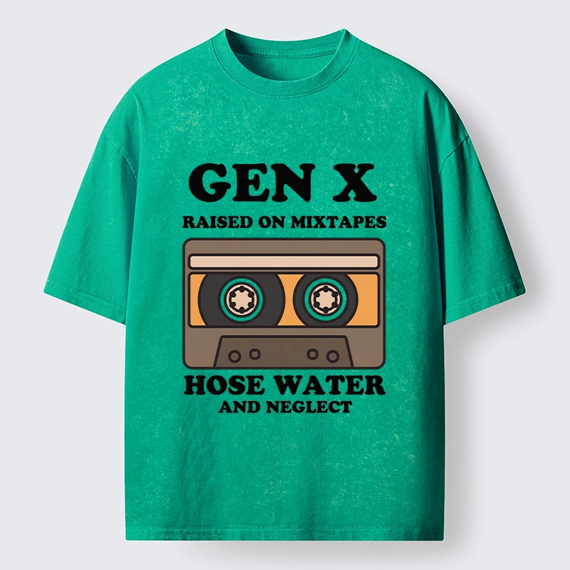 Tokyo-Tiger Retro Childhood GenX Cassette Tape Washed T-Shirt