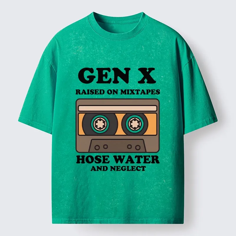 Tokyo-Tiger Retro Childhood GenX Cassette Tape Washed T-Shirt