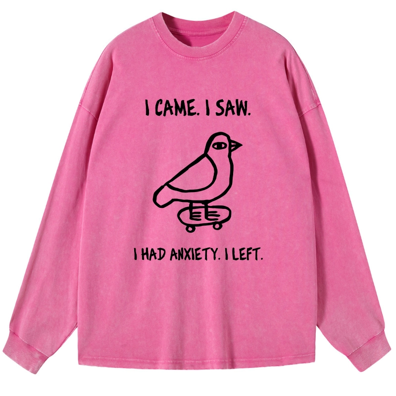 Tokyo-Tiger Funny Meme Bird Just Needs A Break Washed Long Sleeve T-Shirt