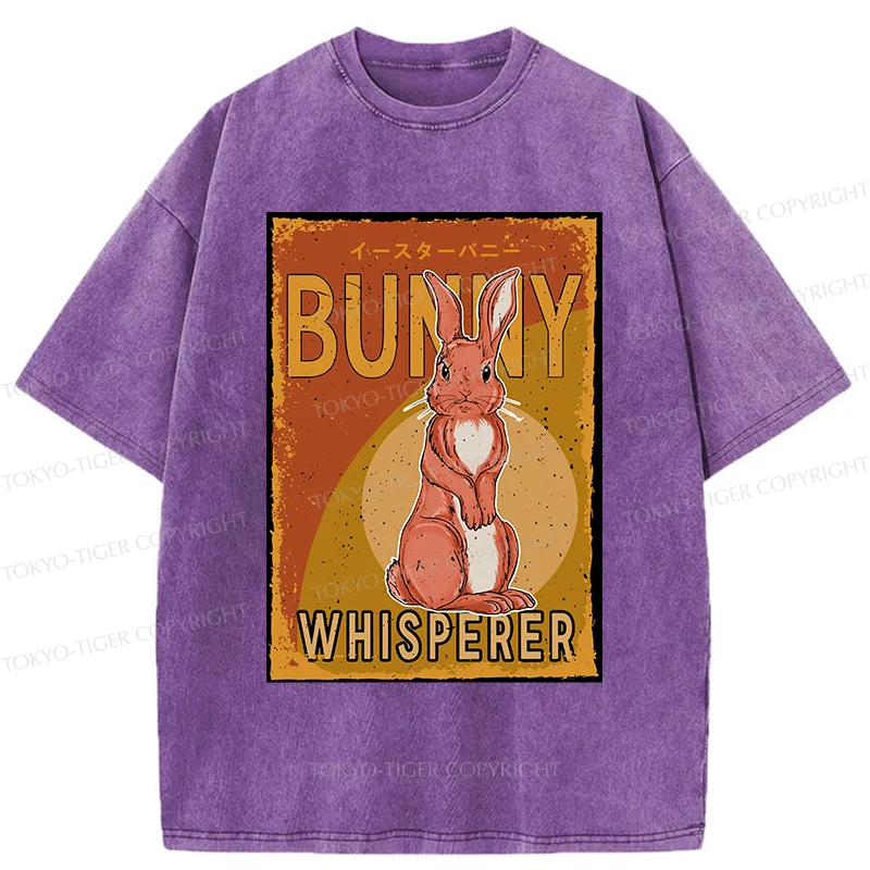 Tokyo-Tiger Cute Bunny Whisperer Washed T-Shirt