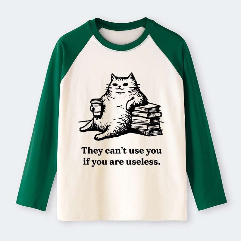 Tokyo-Tiger Cat Proving Uselessness Is A Superpower Raglan Long Sleeve T-shirt