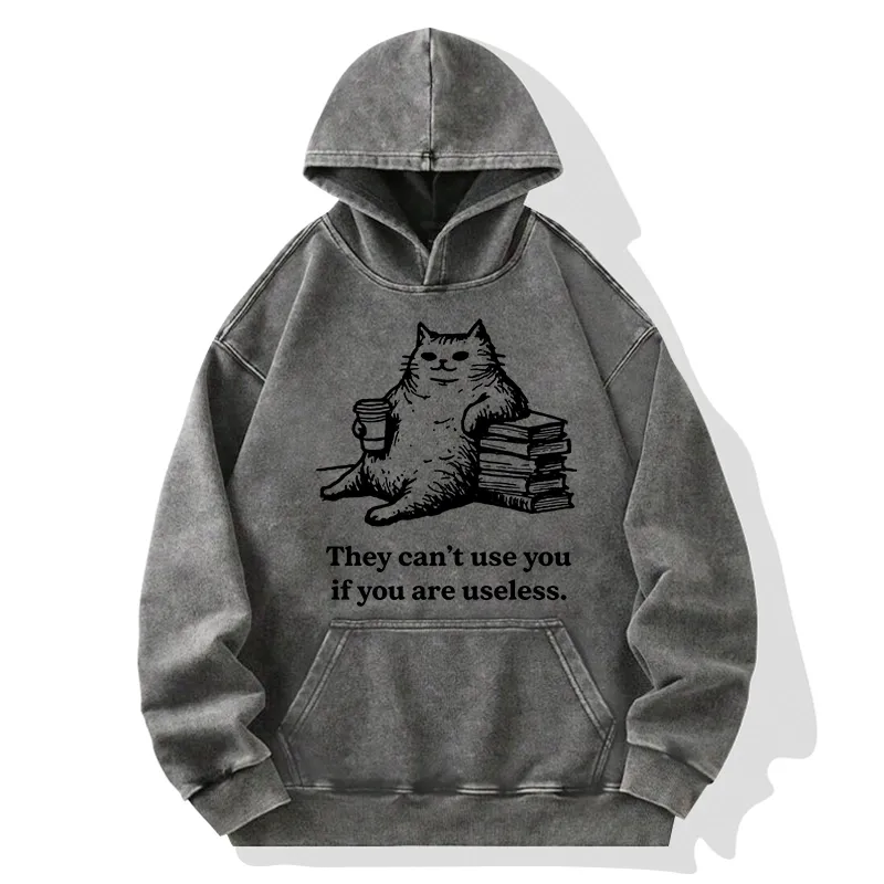 Tokyo-Tiger Cat Proving Uselessness Is A Superpower Washed Hoodie