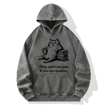 Tokyo-Tiger Cat Proving Uselessness Is A Superpower Washed Hoodie