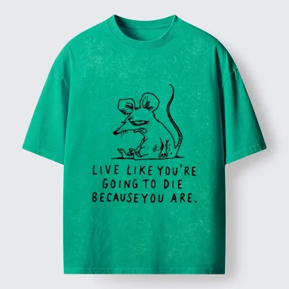 Tokyo-Tiger Funny Meme Sarcastic Rat Life Truth Washed T-Shirt
