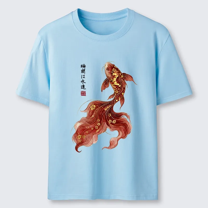 Tokyo-Tiger Golden Sakura Red Koi Ink Art Classic T-Shirt