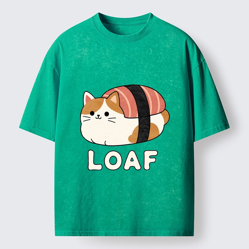 Tokyo-Tiger Cute Tuna Sushi Kitty Loaf Art Washed T-Shirt