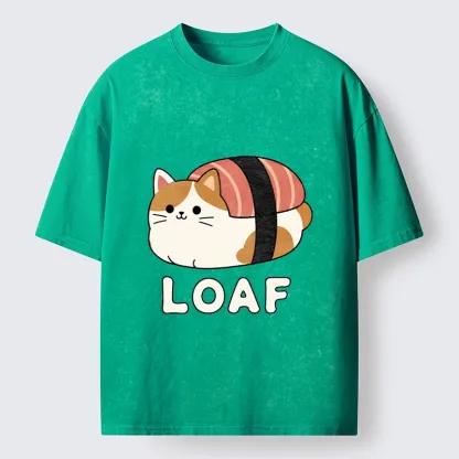 Tokyo-Tiger Cute Tuna Sushi Kitty Loaf Art Washed T-Shirt