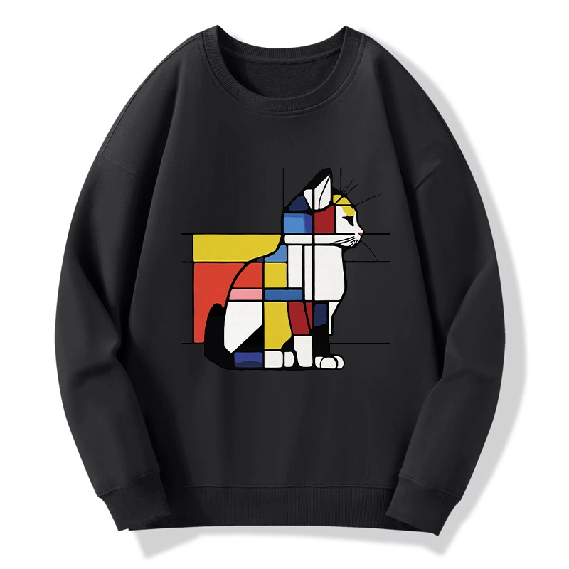 Tokyo-Tiger Geometric Cat Art In Primary Colors Classic Sweatshirt