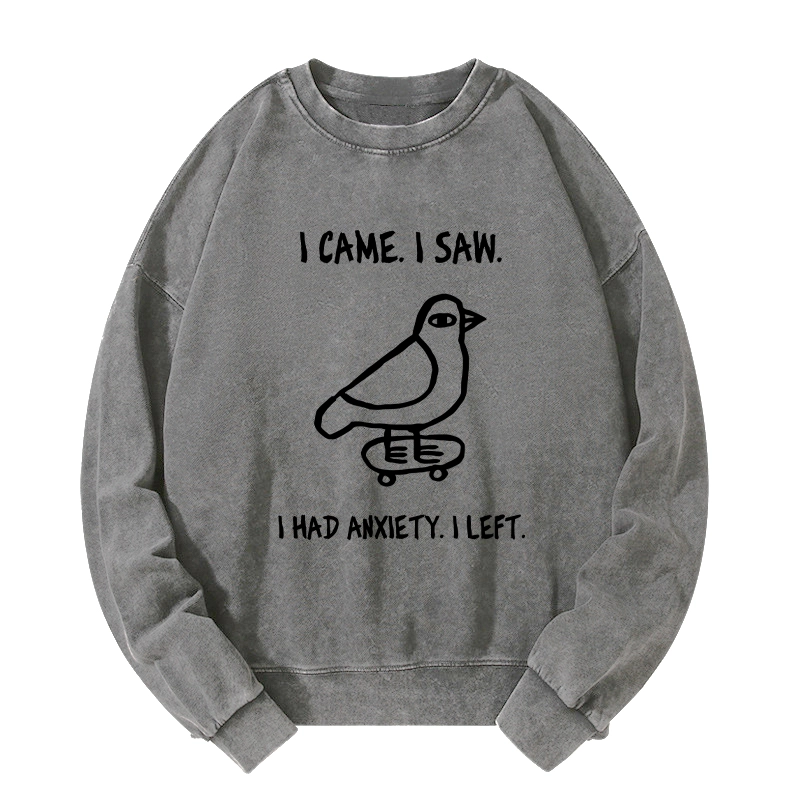 Tokyo-Tiger Funny Meme Bird Just Needs A Break Washed Sweatshirt