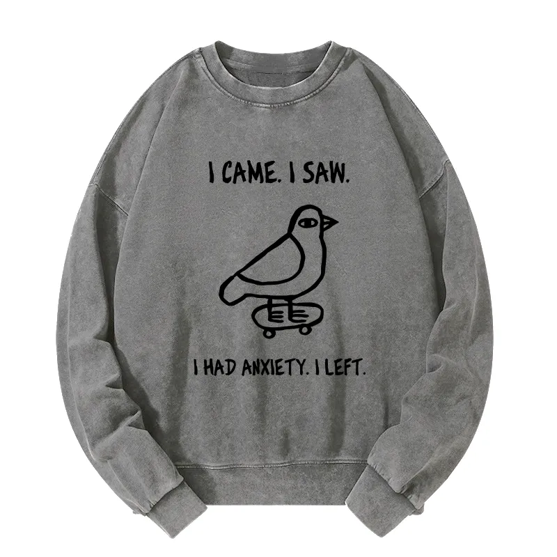 Tokyo-Tiger Funny Meme Bird Just Needs A Break Washed Sweatshirt
