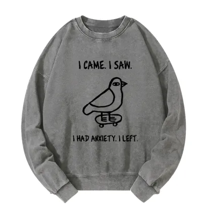 Tokyo-Tiger Funny Meme Bird Just Needs A Break Washed Sweatshirt