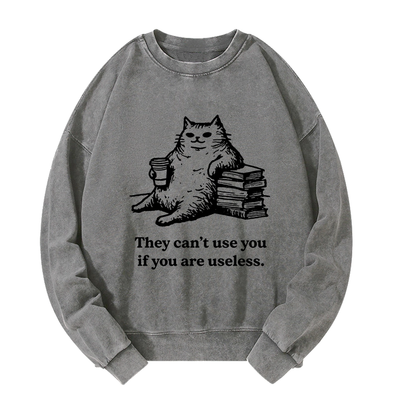 Tokyo-Tiger Cat Proving Uselessness Is A Superpower Washed Sweatshirt