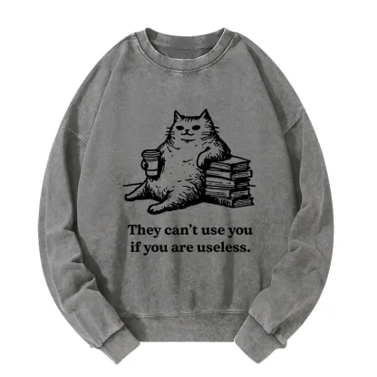 Tokyo-Tiger Cat Proving Uselessness Is A Superpower Washed Sweatshirt
