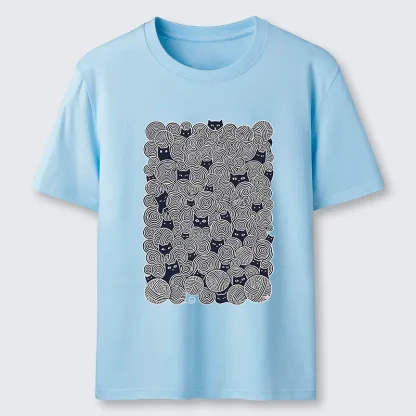 Tokyo-Tiger Tiny Black Cats Hide In Yarn Balls Classic T-Shirt