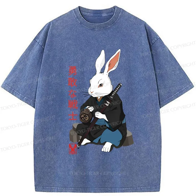 Tokyo-Tiger Rabbit Samurai Washed T-Shirt