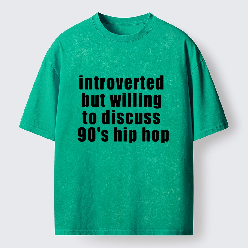 Tokyo-Tiger Soft Introvert Loves Classic Hip Hop Washed T-Shirt