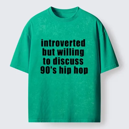 Tokyo-Tiger Soft Introvert Loves Classic Hip Hop Washed T-Shirt