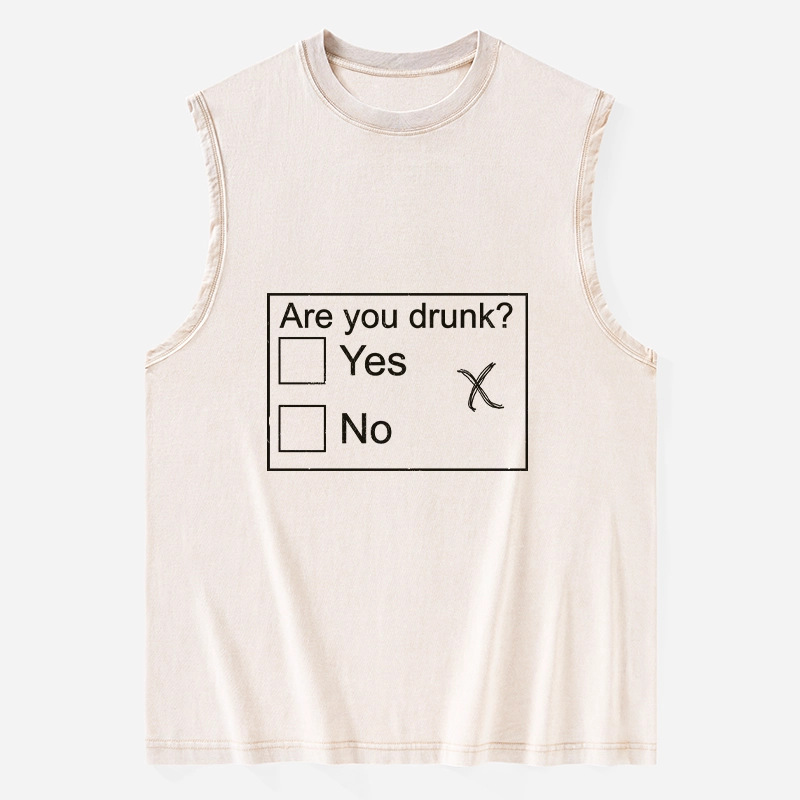 Tokyo-Tiger Confused Drunk Checkbox Graphic Washed Tank