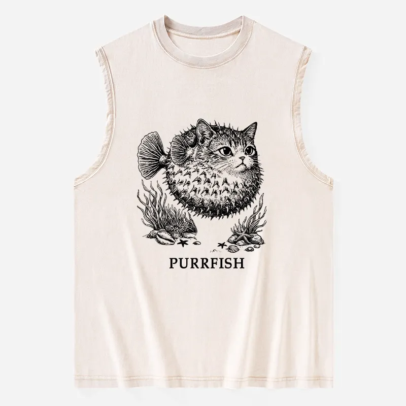 Tokyo-Tiger Spiky Puffer With Cute Cat Head Washed Tank Sale