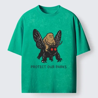 Tokyo-Tiger Bigfoot Ride Moth Protect Parks Washed T-Shirt