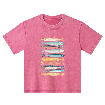 Tokyo-Tiger Beautiful Colorful Fish In The Sea Kids Washed T-Shirt