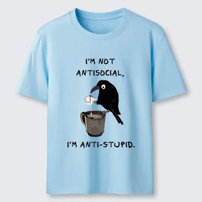 Tokyo-Tiger Cool Crow Sips Calm Coffee Alone Classic T-Shirt