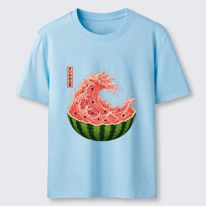 Tokyo-Tiger Watermelon Wave Summer Ukiyo Art Classic T-Shirt