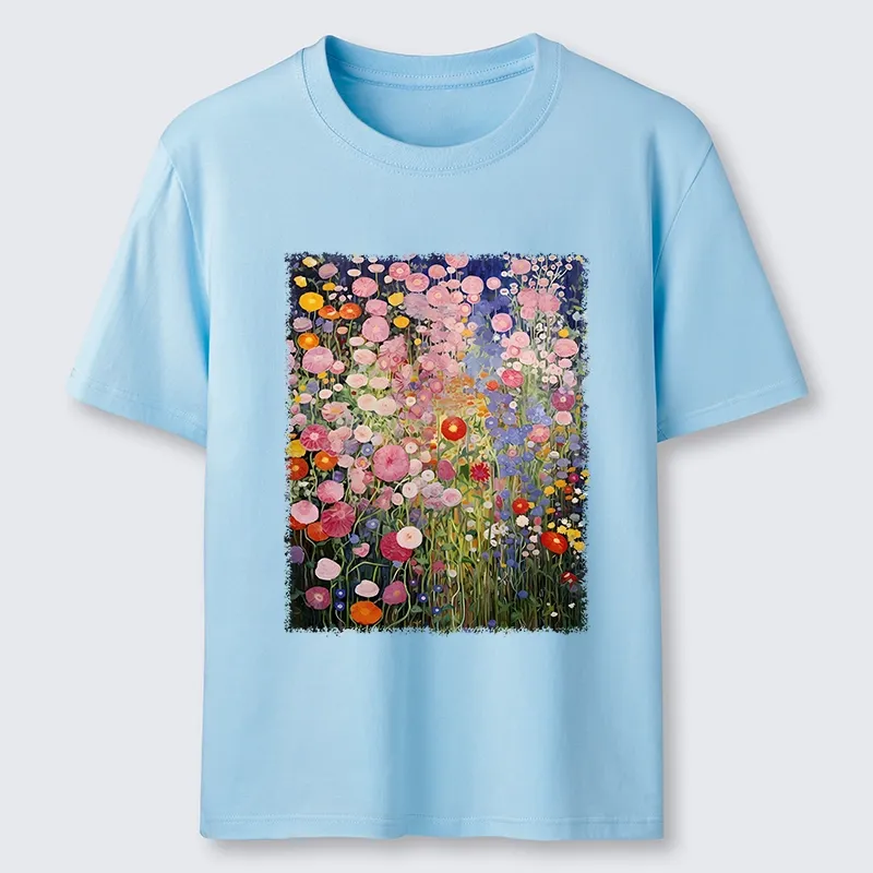 Tokyo-Tiger Vibrant Meadow Flower Vintage Art Classic T-Shirt