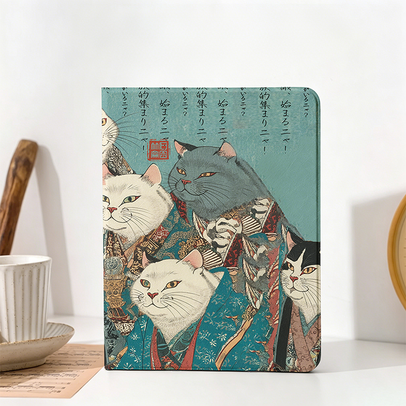 Tokyo-Tiger Formal Gathering of Ukiyo-e Cat Nobles iPad Case