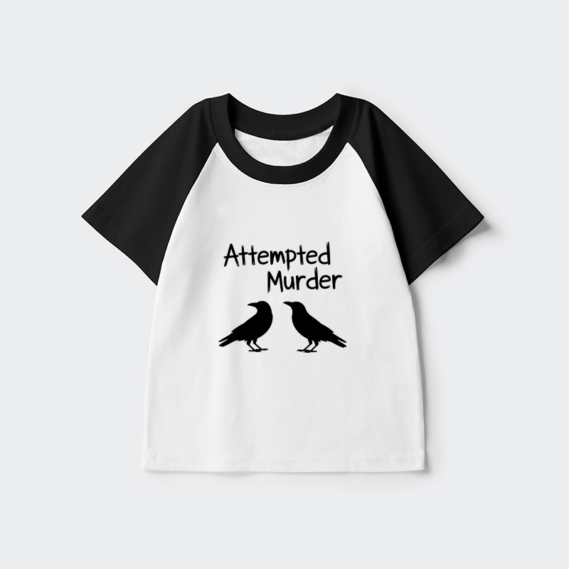 Tokyo-Tiger Two Crows Attempted Murder Joke Kids Raglan T-shirt
