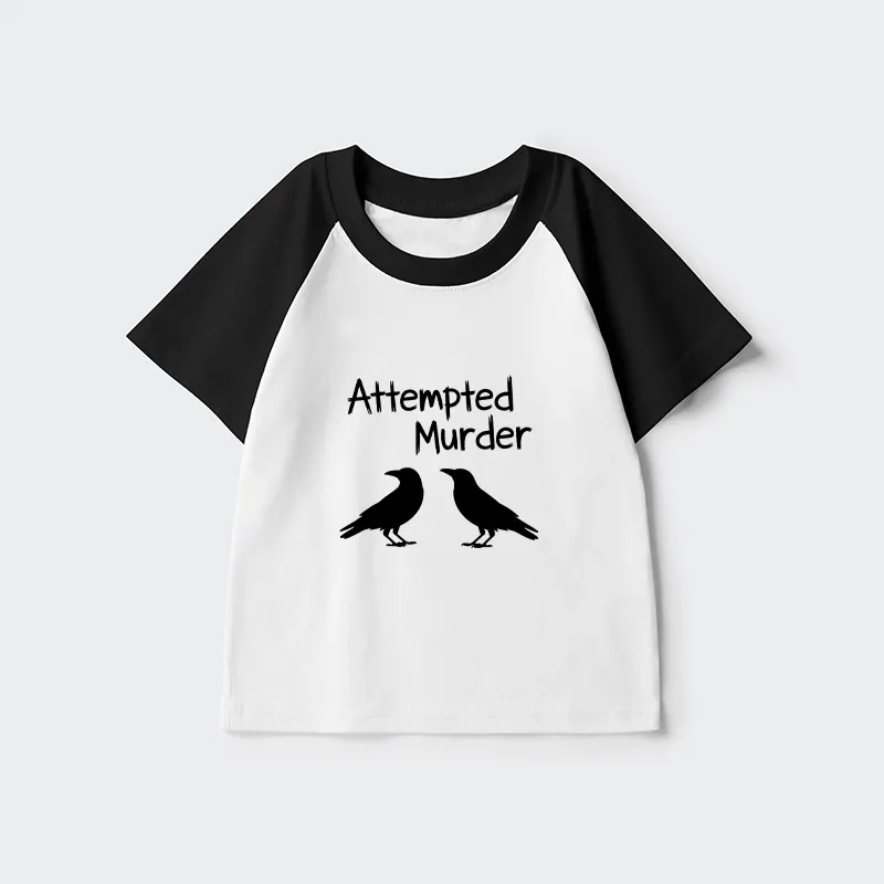 Tokyo-Tiger Two Crows Attempted Murder Joke Kids Raglan T-shirt