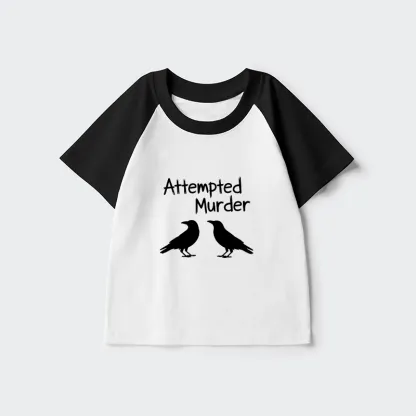 Tokyo-Tiger Two Crows Attempted Murder Joke Kids Raglan T-shirt
