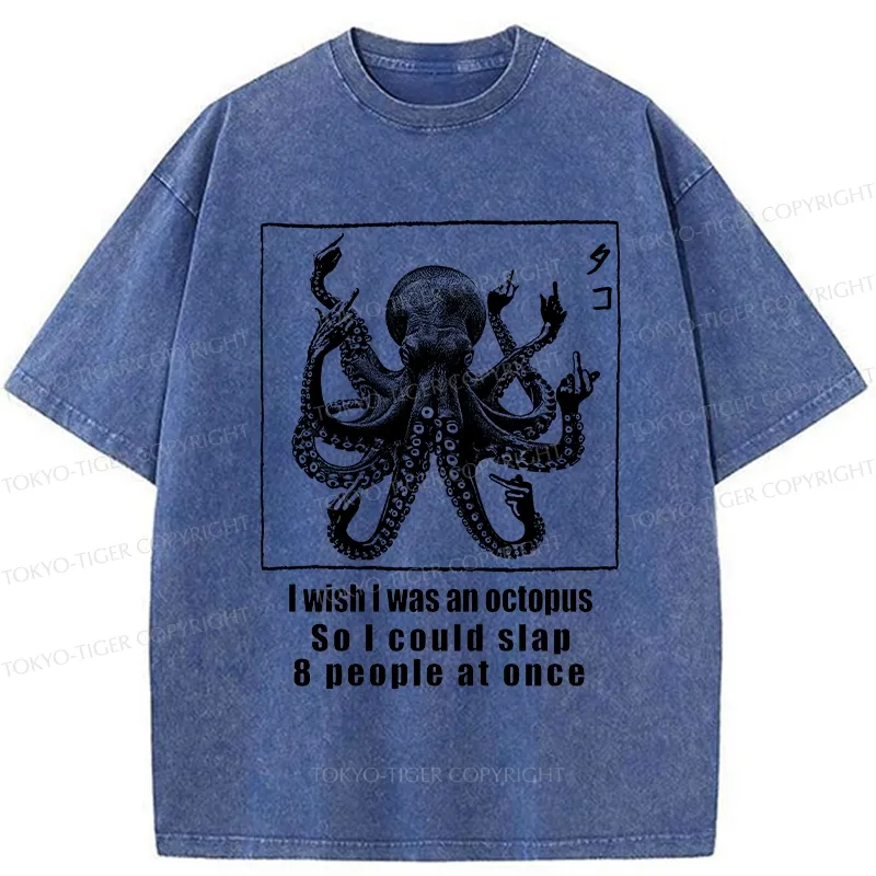 Tokyo-Tiger I Wish I Was An Octopus Washed T-Shirt