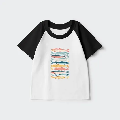 Tokyo-Tiger Beautiful Colorful Fish In The Sea Kids Raglan T-shirt