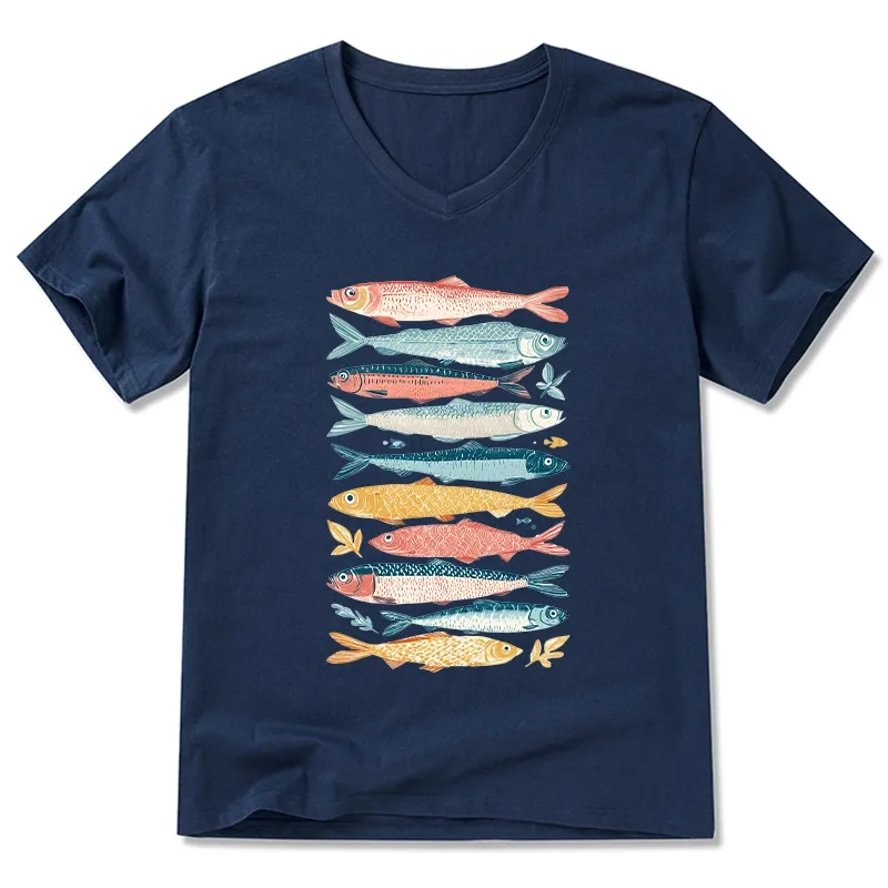 Tokyo-Tiger Beautiful Colorful Fish In The Sea V-Neck Classic T-Shirt