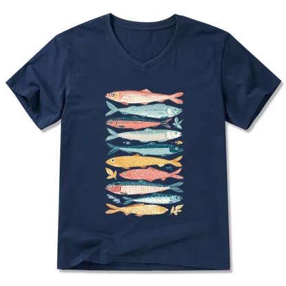 Tokyo-Tiger Beautiful Colorful Fish In The Sea V-Neck Classic T-Shirt