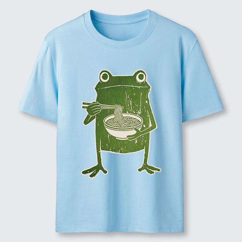 Tokyo-Tiger Woodcut Style Chopstick Frog Graphic Classic T-Shirt