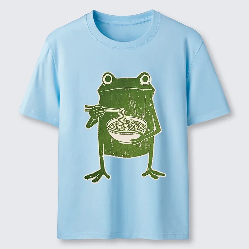 Tokyo-Tiger Woodcut Style Chopstick Frog Graphic Classic T-Shirt Sale