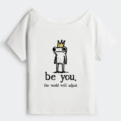 Tokyo-Tiger Crown Frog Stays True To Self Off Shoulder T-Shirt